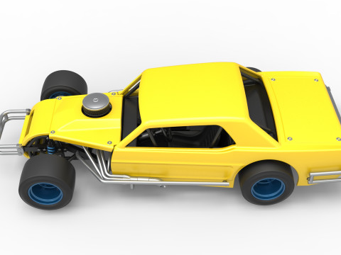 Vintage Asphalt Modified stock car V8 Scale 1 to 25 3Dプリントモデル