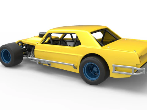 Vintage Asphalt Modified stock car V8 Scale 1 to 25 3D Print Model