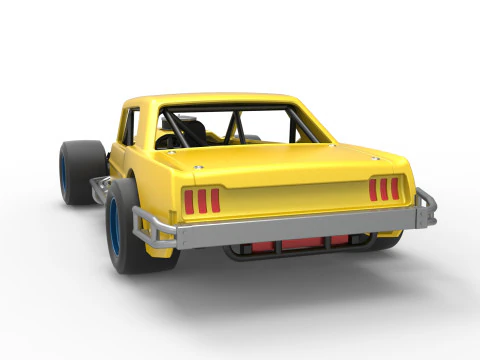 Vintage Asphalt Modified stock car V8 Scale 1 to 25 3D Print Model