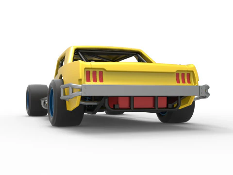 Vintage Asphalt Modified stock car V8 Scale 1 to 25 3D Print Model