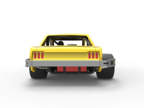 Vintage Asphalt Modified stock car V8 Scale 1 to 25 3D Print Model