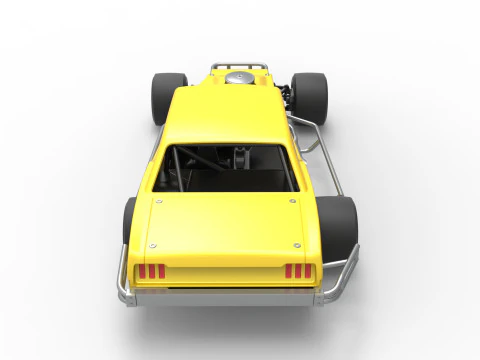 Vintage Asphalt Modified stock car V8 Scale 1 to 25 3D Print Model