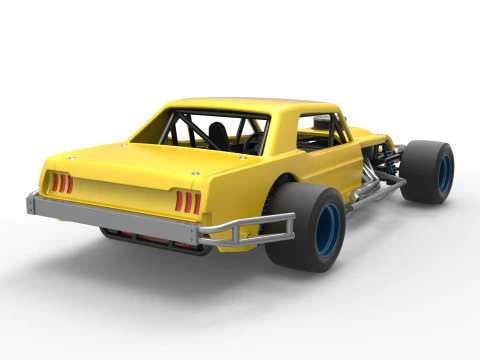 Vintage Asphalt Modified stock car V8 Scale 1 to 25 3D Print Model