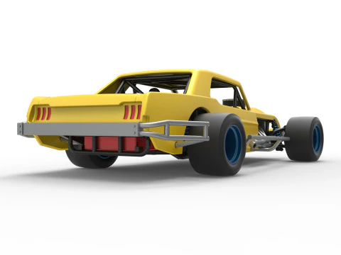 Vintage Asphalt Modified stock car V8 Scale 1 to 25 3D Print Model