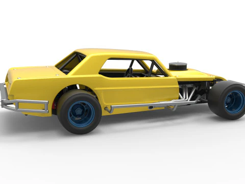 Vintage Asphalt Modified stock car V8 Scale 1 to 25 3D Print Model