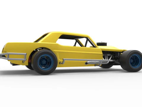 Vintage Asphalt Modified stock car V8 Scale 1 to 25 3D Print Model
