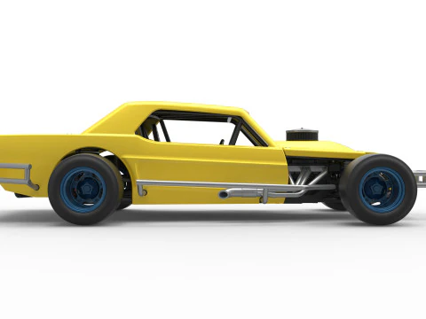 Vintage Asphalt Modified stock car V8 Scale 1 to 25 3D Print Model