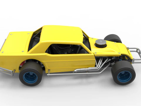Vintage Asphalt Modified stock car V8 Scale 1 to 25 3D Print Model