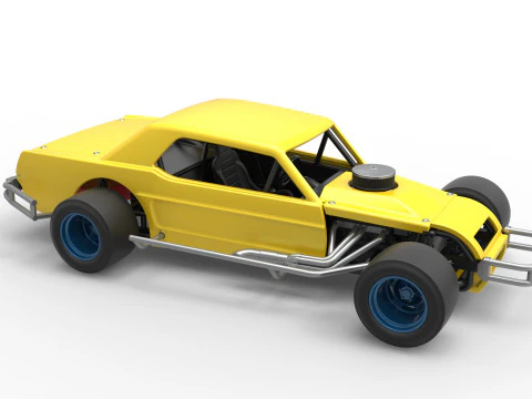 Vintage Asphalt Modified stock car V8 Scale 1 to 25 3D Print Model