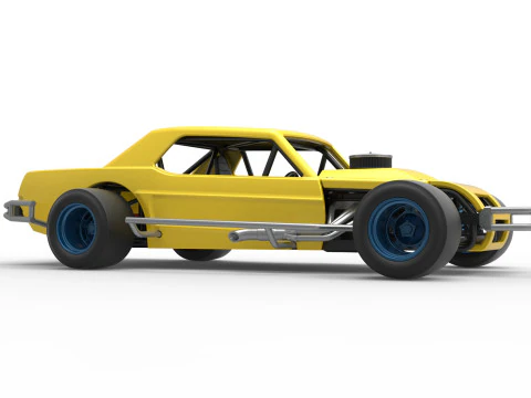 Vintage Asphalt Modified stock car V8 Scale 1 to 25 3D Print Model