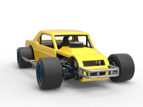 Vintage Asphalt Modified stock car V8 Scale 1 to 25 3Dプリントモデル
