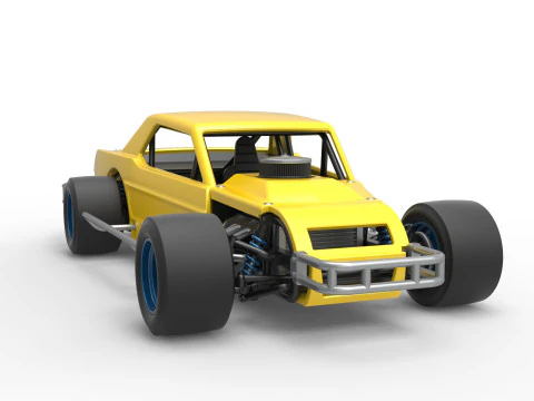 Vintage Asphalt Modified stock car V8 Scale 1 to 25 3D Print Model