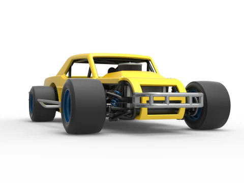 Vintage Asphalt Modified stock car V8 Scale 1 to 25 3D Print Model