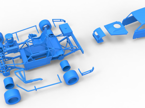 Vintage Asphalt Modified stock car V8 Scale 1 to 25 3Dプリントモデル
