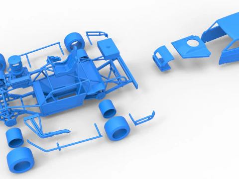 Vintage Asphalt Modified stock car V8 Scale 1 to 25 3D Print Model