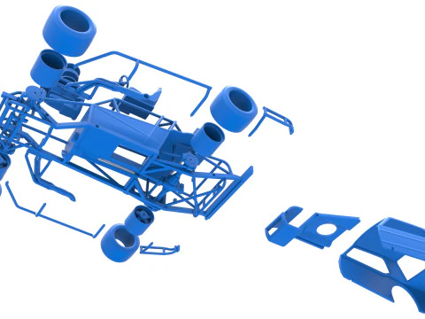 Vintage Asphalt Modified stock car V8 Scale 1 to 25 3D Print Model