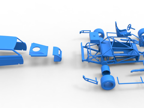 Vintage Asphalt Modified stock car V8 Scale 1 to 25 3Dプリントモデル