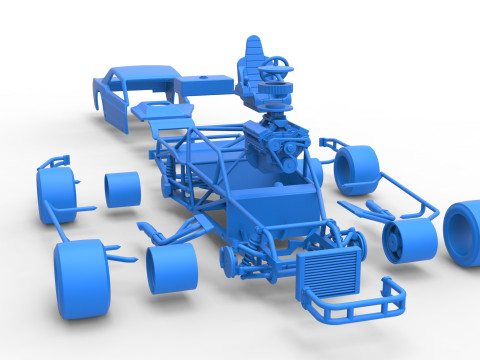 Vintage Asphalt Modified stock car V8 Scale 1 to 25 3Dプリントモデル