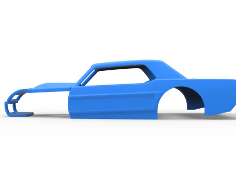 老式沥青改装库存车 V6 比例 1 至 25 的外壳 3D 打印模型