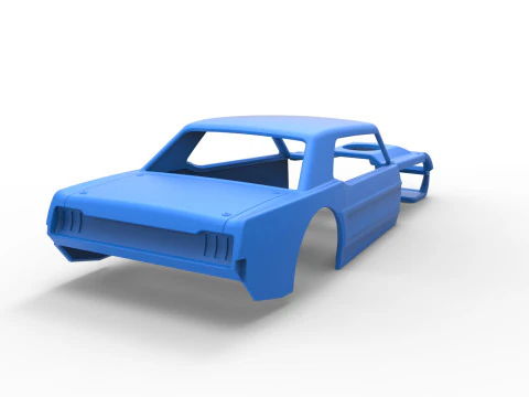 老式沥青改装库存车 V6 比例 1 至 25 的外壳 3D 打印模型