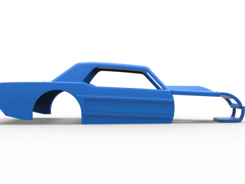 老式沥青改装库存车 V6 比例 1 至 25 的外壳 3D 打印模型