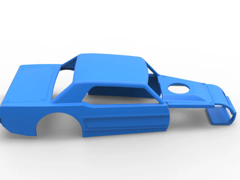 老式沥青改装库存车 V6 比例 1 至 25 的外壳 3D 打印模型