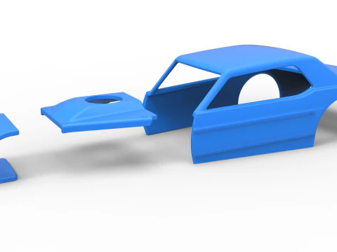 老式沥青改装库存车 V6 比例 1 至 25 的外壳 3D 打印模型