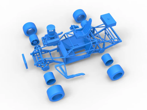Vintage Asphalt Modified stock car Base V4 Scale 1 to 25 3D Print Model