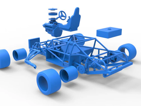 Vintage Asphalt Modified stock car Base V4 Scale 1 to 25 3D Print Model