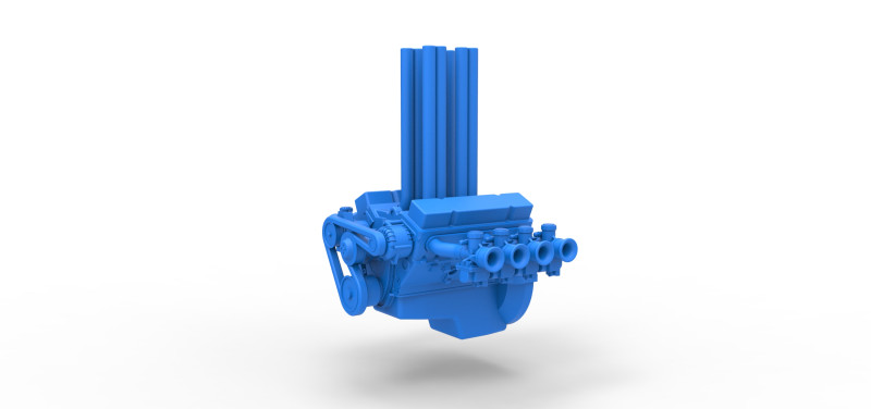 Engine V8 for Hot rod Version 3 Scale 1 to 25 3D Print Model .c4d .max .obj .3ds .fbx .stl .blend