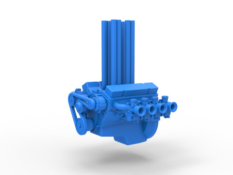 Engine V8 for Hot rod Version 3 Scale 1 to 25 3D Print Model