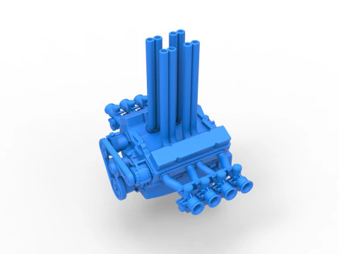 Engine V8 for Hot rod Version 3 Scale 1 to 25 3D Print Model