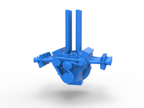 Engine V8 for Hot rod Version 3 Scale 1 to 25 3D Print Model