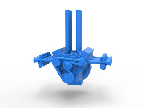 Engine V8 for Hot rod Version 3 Scale 1 to 25 3D Print Model