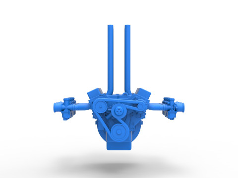 Engine V8 for Hot rod Version 3 Scale 1 to 25 3D Print Model