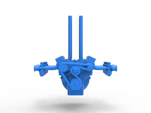 Engine V8 for Hot rod Version 3 Scale 1 to 25 3D Print Model