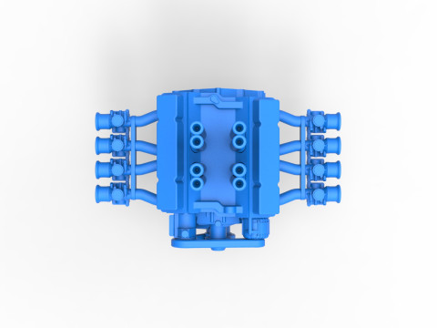 Engine V8 for Hot rod Version 3 Scale 1 to 25 3D Print Model