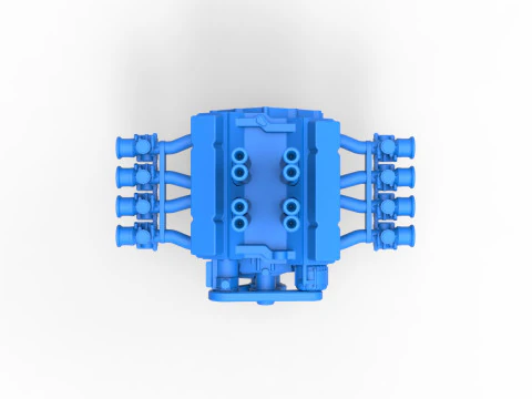 Engine V8 for Hot rod Version 3 Scale 1 to 25 3D Print Model