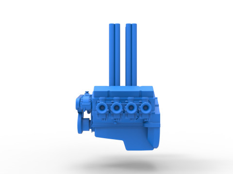Engine V8 for Hot rod Version 3 Scale 1 to 25 3D Print Model