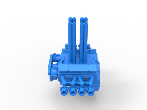 Engine V8 for Hot rod Version 3 Scale 1 to 25 3D Print Model