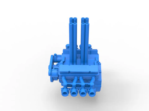 Engine V8 for Hot rod Version 3 Scale 1 to 25 3D Print Model