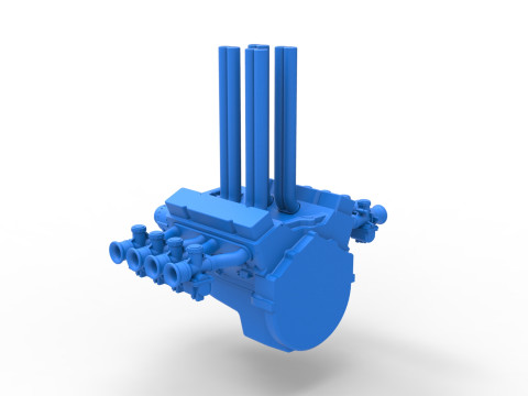 Engine V8 for Hot rod Version 3 Scale 1 to 25 3D Print Model