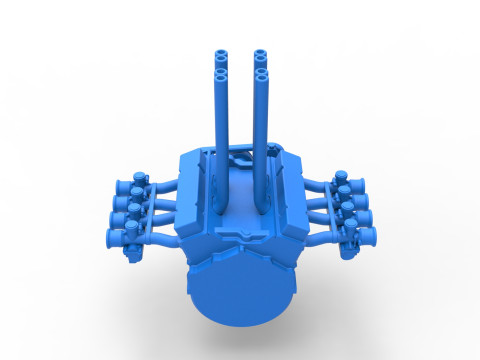 Engine V8 for Hot rod Version 3 Scale 1 to 25 3D Print Model