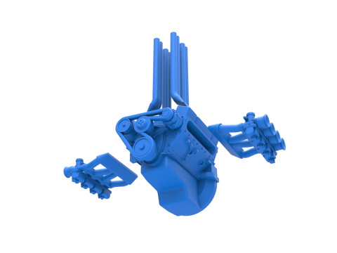Engine V8 for Hot rod Version 3 Scale 1 to 25 3D Print Model