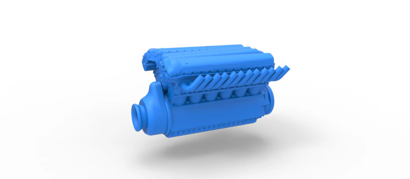 Engine V12 of Vintage Dragster Scale 1 to 25 3D Print Model .c4d .max .obj .3ds .fbx .stl .blend 