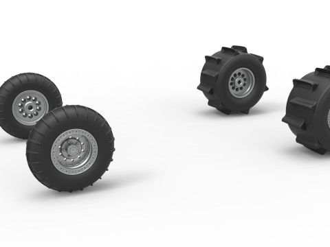 Wheel Set of Sand dragster Scale 1 to 25 Modelo de Impressão 3D