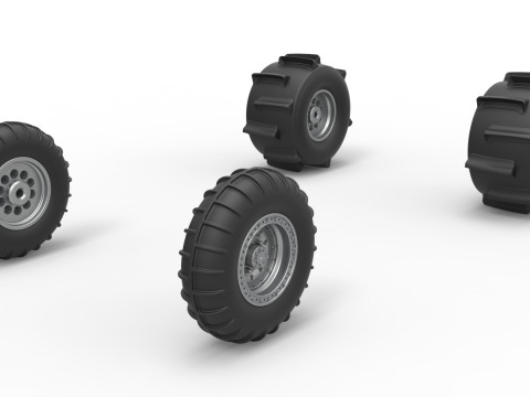 Wheel Set of Sand dragster Scale 1 to 25 3D printmodel