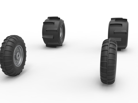 Wheel Set of Sand dragster Scale 1 to 25 3D printmodel
