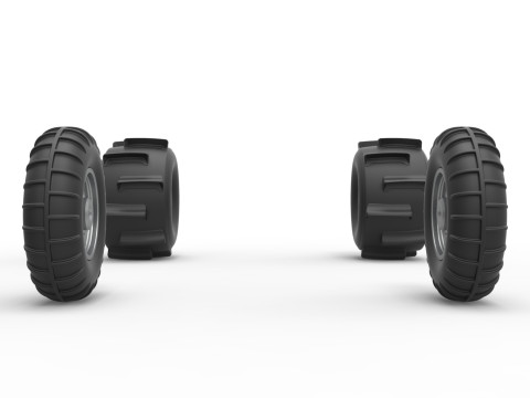 Wheel Set of Sand dragster Scale 1 to 25 3D printmodel
