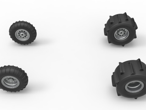 Wheel Set of Sand dragster Scale 1 to 25 3D printmodel